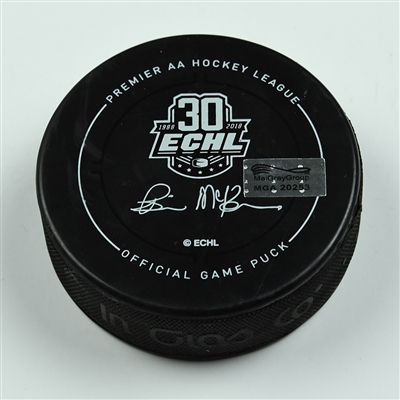 Matt Mackenzie - Florida Everblades - 2018 Kelly Cup Finals - Goal Puck - Game 2 - Goal #3