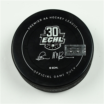 John McCarron - Florida Everblades - 2018 Kelly Cup Finals - Goal Puck - Game 7 - Goal #3