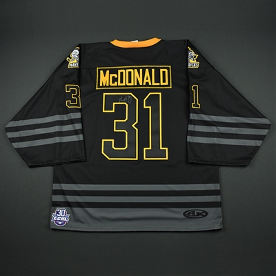 Mason McDonald - Kansas City Mavericks - 2018 Golden Goalie - Game-Worn Autographed Jersey - Worn 