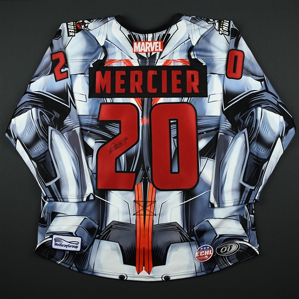 Pierre-Luc Mercier - Adirondack Thunder - 2017-18 MARVEL Super Hero Night - Game-Worn Autographed Jersey