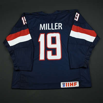 K'Andre Miller - 2018 U.S. National Under-18 IIHF Men's World Championship - Game-Worn Blue Jersey