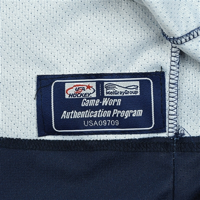Jonathan Mor - 2018 U.S. National Under-18 IIHF Men's World Championship - Game-Issued Blue Jersey