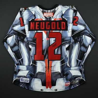 Evan Neugold - Adirondack Thunder - 2017-18 MARVEL Super Hero Night - Game-Worn Autographed Jersey