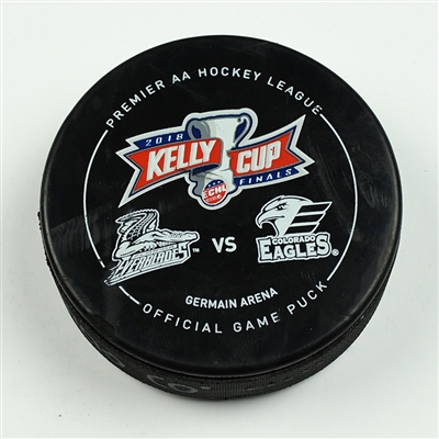 Ryan Olsen - Colorado Eagles - 2018 Kelly Cup Finals - Goal Puck - Game 3 - Goal #8