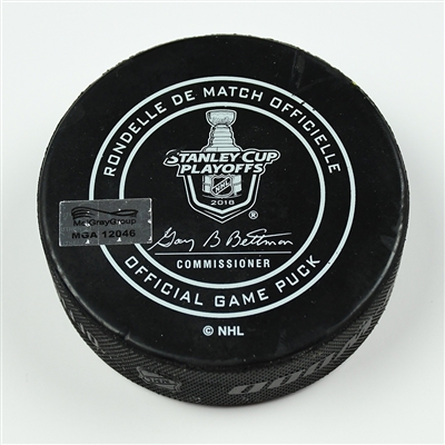 Dmitry Orlov - Washington Capitals - Goal Puck - April 23, 2018 vs. Clb. Blue Jackets (Blue Jackets Logo) - 2018 Stanley Cup Playoffs - Round 1 Game 6