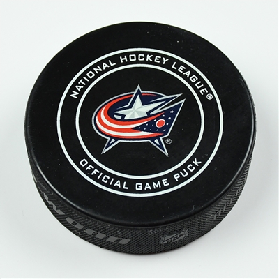 Dmitry Orlov - Washington Capitals - Goal Puck - April 23, 2018 vs. Clb. Blue Jackets (Blue Jackets Logo) - 2018 Stanley Cup Playoffs - Round 1 Game 6