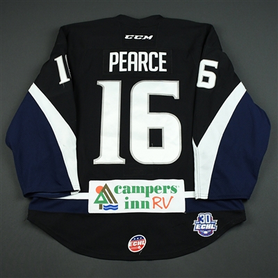 Elgin Pearce - Jacksonville Icemen - 2017-18 Regular Season Game-Worn Black Jersey 