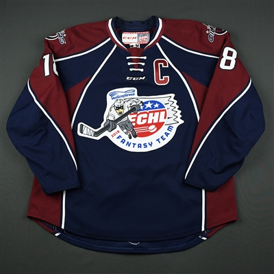 Adam Pleskach - Tulsa Oilers - 2018 Fantasy Team Skater - Game-Worn Autographed Jersey w/C - Worn Feb. 24, 2018