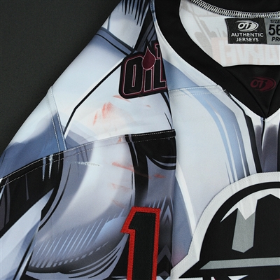 Adam Pleskach - Tulsa Oilers - 2017-18 MARVEL Ultron Super Hero Night - Game-Worn Autographed 1st Period Only Jersey w/C