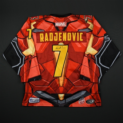 Andrew Radjenovic - Rapid City Rush - 2017-18 MARVEL Super Hero Night - Game-Worn Autographed Jersey 