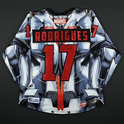 Paul Rodrigues - Adirondack Thunder - 2017-18 MARVEL Super Hero Night - Game-Worn Autographed Jersey