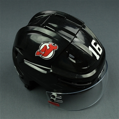 Steven Santini - New Jersey Devils - Game-Worn Helmet - 2017-18 NHL Regular Season