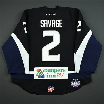 Scott Savage - Jacksonville Icemen - 2017-18 Regular Season Game-Worn Black Jersey 