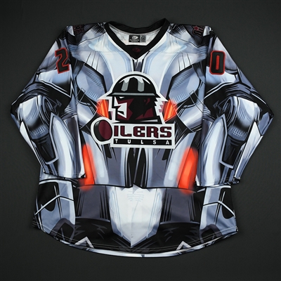 Justin Selman - Tulsa Oilers - 2017-18 MARVEL Ultron Super Hero Night - Game-Issued Autographed Jersey