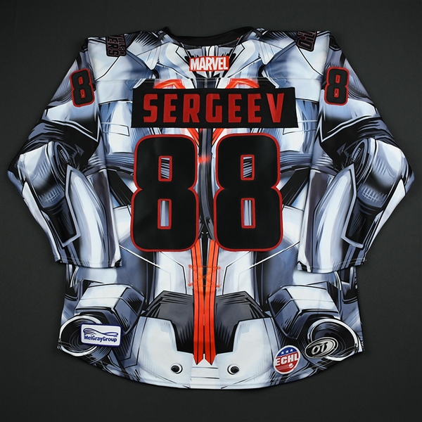 Dmitrii Sergeev - Tulsa Oilers - 2017-18 MARVEL Ultron Super Hero Night - Game-Issued Jersey