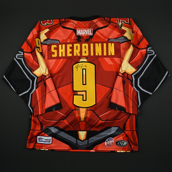 Brayden Sherbinin - Rapid City Rush - 2017-18 MARVEL Super Hero Night - Game-Worn Autographed Jersey 