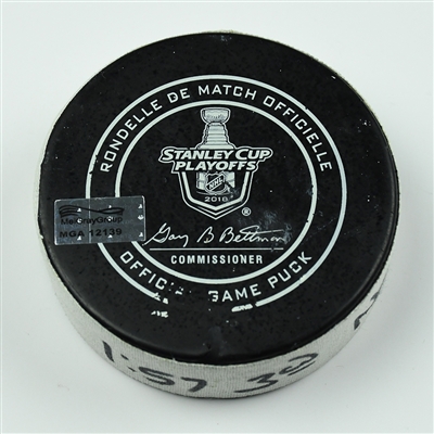 Colton Sissons - Nashville Predators - Goal Puck - April 12, 2018 vs. Col. Avalanche (Predators Logo) - 2018 Stanley Cup Playoffs - Round 1 Game 1