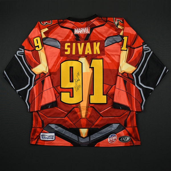 Peter Sivak - Rapid City Rush - 2017-18 MARVEL Super Hero Night - Game-Worn Autographed Jersey w/A