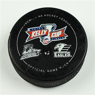 Spencer Smallman - Florida Everblades - 2018 Kelly Cup Finals - Goal Puck - Game 7 - Goal #1