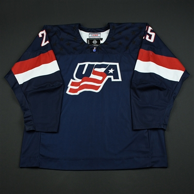 Spencer Stastney - 2018 U.S. National Under-18 IIHF Mens World Championship - Game-Worn Blue Jersey