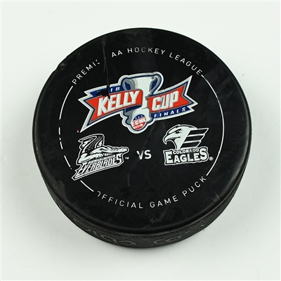 Gabriel Verpaelst - Colorado Eagles - 2018 Kelly Cup Finals - Goal Puck - Game 7 - Goal #5 Winning Goal