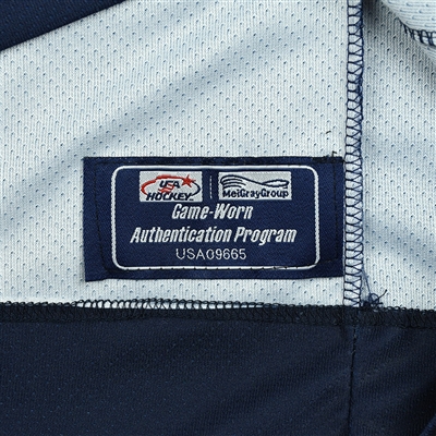 Oliver Wahlstrom - 2018 U.S. National Under-18 IIHF Men's World Championship - Game-Worn Blue Jersey