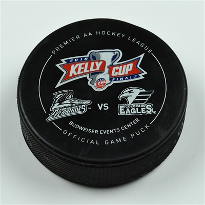 Sam Warning - Florida Everblades - 2018 Kelly Cup Finals - Goal Puck - Game 2 - Goal #2