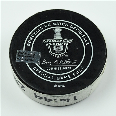 Austin Watson - Nashville Predators - Goal Puck - April 12, 2018 vs. Col. Avalanche (Predators Logo) - 2018 Stanley Cup Playoffs - Round 1 Game 1