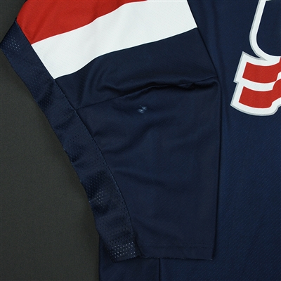 Tyler Weiss - 2018 U.S. National Under-18 IIHF Men's World Championship - Game-Worn Blue Jersey