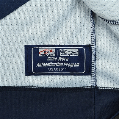 Tyler Weiss - 2018 U.S. National Under-18 IIHF Men's World Championship - Game-Worn Blue Jersey