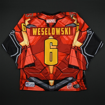 Riley Wesselowski - Rapid City Rush - 2017-18 MARVEL Super Hero Night - Game-Issued Jersey w/C