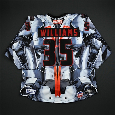 Devin Williams - Tulsa Oilers - 2017-18 MARVEL Ultron Super Hero Night - Game-Worn Autographed 1st Period Only Jersey