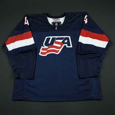 Cam York - 2018 U.S. National Under-18 IIHF Mens World Championship - Game-Worn Blue Jersey