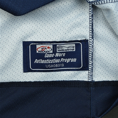 Cam York - 2018 U.S. National Under-18 IIHF Men's World Championship - Game-Worn Blue Jersey