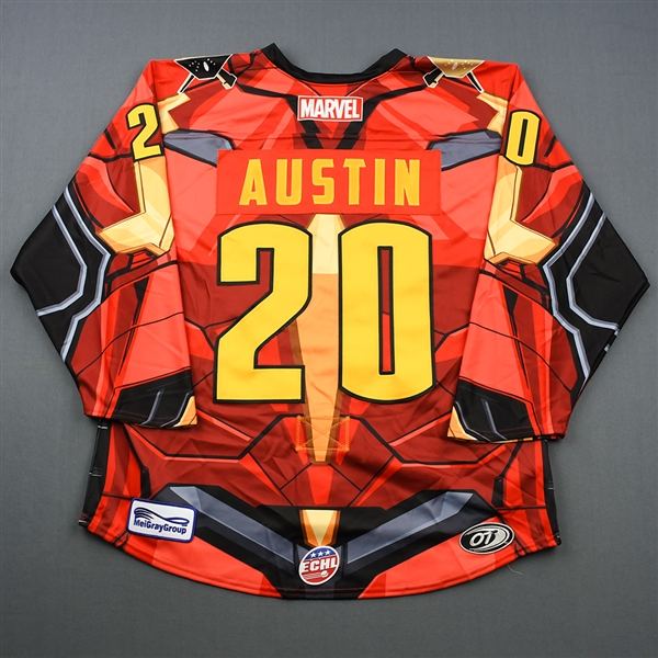 Johnny Austin - Wheeling Nailers - 2018-19 MARVEL Super Hero Night - Game-Issued Jersey