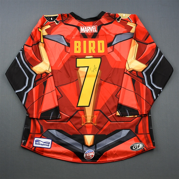 Tyler Bird - Wheeling Nailers - 2018-19 MARVEL Super Hero Night - Game-Issued Autographed Jersey
