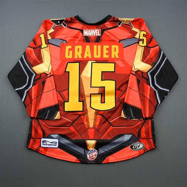 Eliot Grauer - Wheeling Nailers - 2018-19 MARVEL Super Hero Night - Game-Issued Jersey