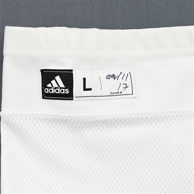 Connor McDavid - Game-Worn White adidas Socks - November 9, 2017 at New Jersey Devils -<br />PHOTO-MATCHED