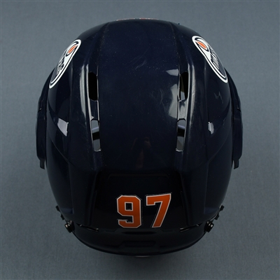 Connor McDavid - Game-Worn CCM Helmet w/Oakley Shield & Hockey Fights Cancer Decal - Nov. 30, 2017 - PHOTO-MATCHED