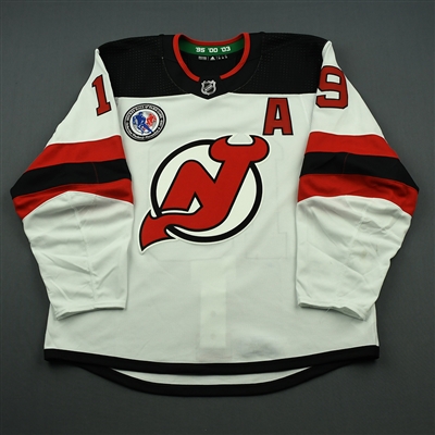 Travis Zajac - New Jersey Devils - 2018 Hockey Hall of Fame Game - Game-Worn Jersey w/A - November 9