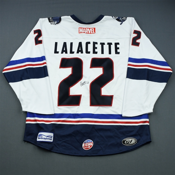 Christophe Lalancette - Jacksonville Icemen - 2018-19 MARVEL Super Hero Night - Game-Issued Autographed Jersey 