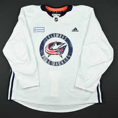 Josh Anderson - 17-18 - Columbus Blue Jackets - White Practice Jersey w/ OhioHealth Patch 