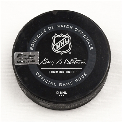 Auston Matthews - Toronto Maple Leafs - October 4, 2019 vs. Columbus Blue Jackets (Blue Jackets Logo)