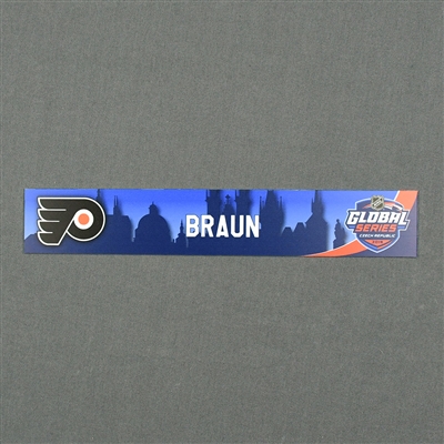 Justin Braun - 2019 NHL Global Series Locker Room Nameplate Game-Issued