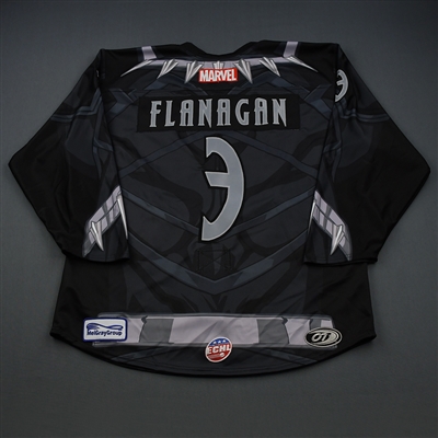 Sean Flanagan - Black Panther - 2018-19 MARVEL Super Hero Night - Game-Issued Autographed Jersey and Socks