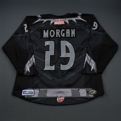 Brian Morgan - Black Panther - 2018-19 MARVEL Super Hero Night - Game-Worn Autographed Jersey and Socks 