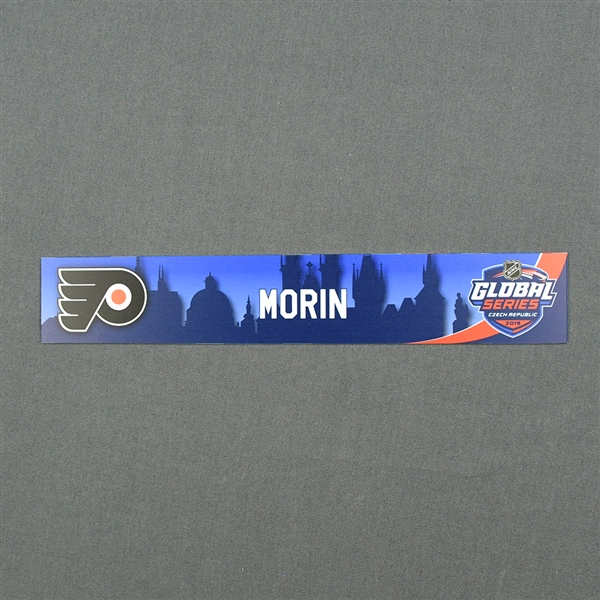 Samuel Morin - 2019 NHL Global Series Locker Room Nameplate Game-Issued
