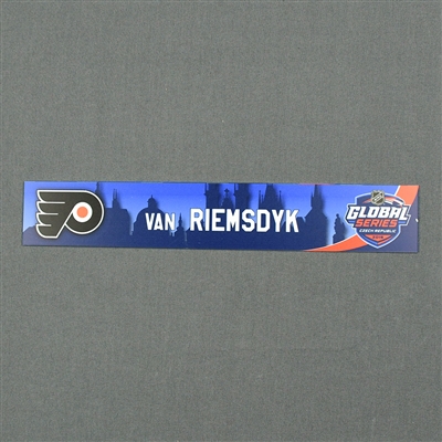 James van Riemsdyk - 2019 NHL Global Series Locker Room Nameplate Game-Issued