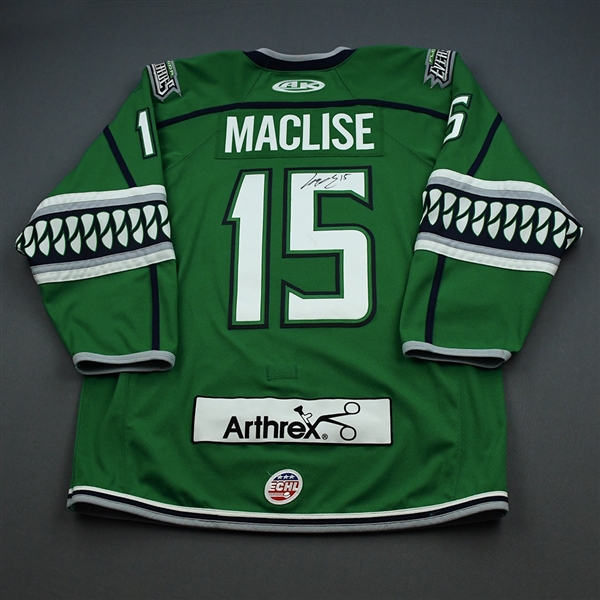 Cam Maclise - Florida Everblades - Game-Worn - Green - Autographed Jersey - 2019-20 Season 