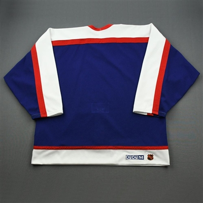 New York Rangers - Blue Vintage Jersey w/ 'V' Patch AirKnit Material, Size 54 